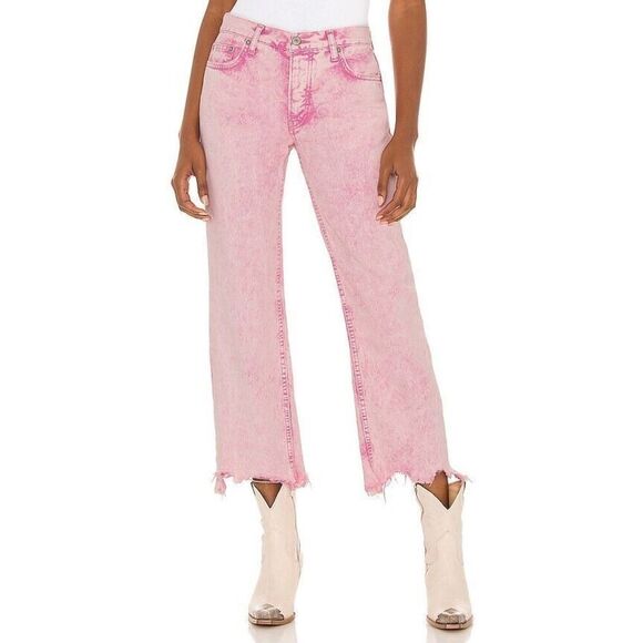 We The Free x Free People OB1160849 Womens Sz 27 Pink Acid Wash Maggie Jeans - Picture 9 of 11